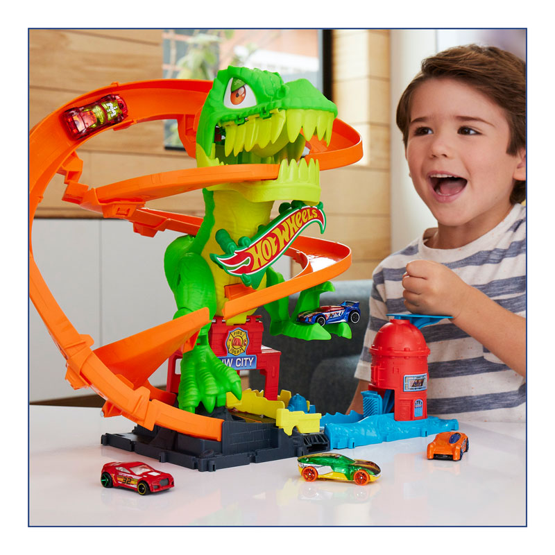 Mattel Hot Wheels City T-Rex Πυροσβεστικός Σταθμός JBM73