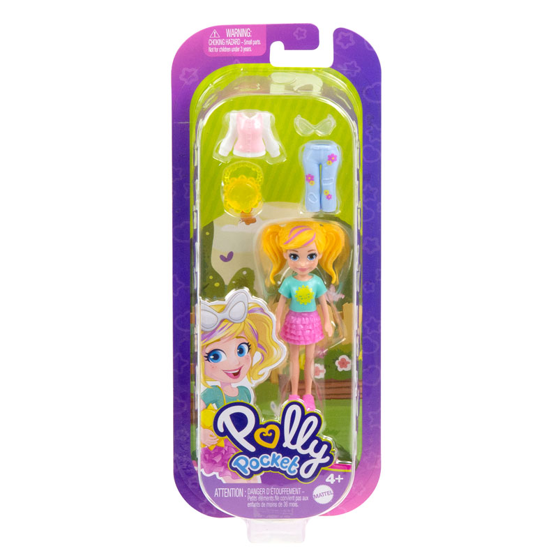 Mattel Polly Pocket - Νέα Κούκλα με μόδες Mini pack Sun Fashion