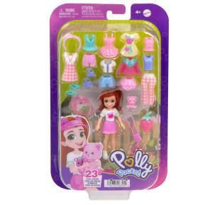 Mattel Polly Pocket F - Νέα Κούκλα με μόδες μεσαίο pack Stawberry Fashion