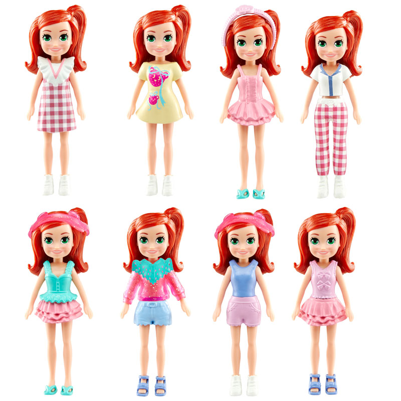 Mattel Polly Pocket F - Νέα Κούκλα με μόδες μεσαίο pack Stawberry Fashion