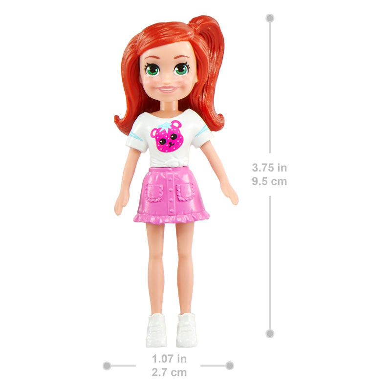 Mattel Polly Pocket F - Νέα Κούκλα με μόδες μεσαίο pack Stawberry Fashion