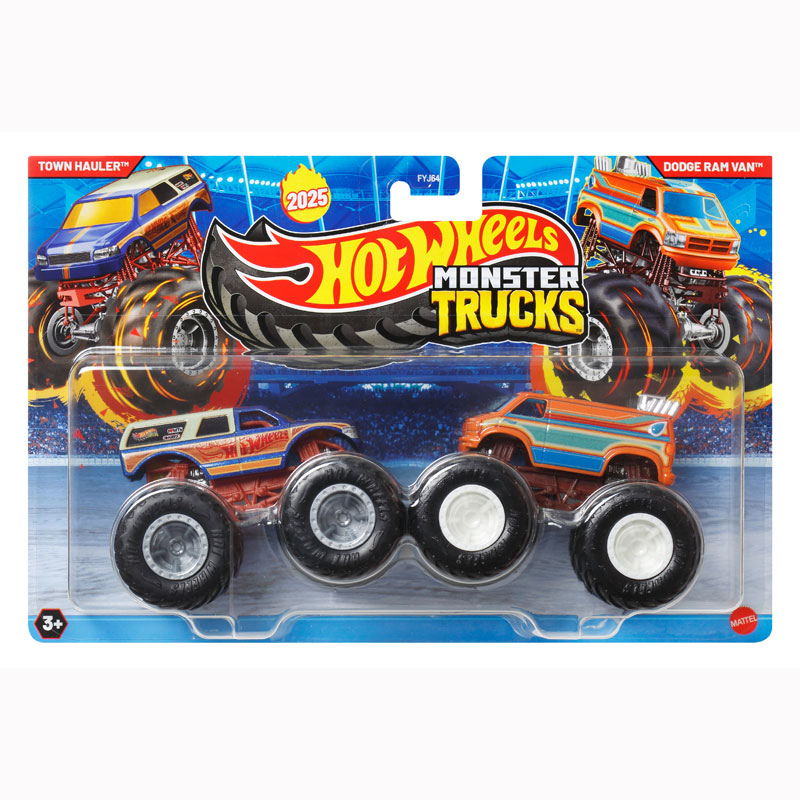 Mattel Hot Wheels Monster Trucks HW Demolition Doubles - Town Hauler vs Dodge Ram Van