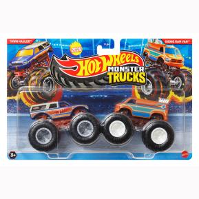 Mattel Hot Wheels Monster Trucks HW Demolition Doubles - Town Hauler vs Dodge Ram Van