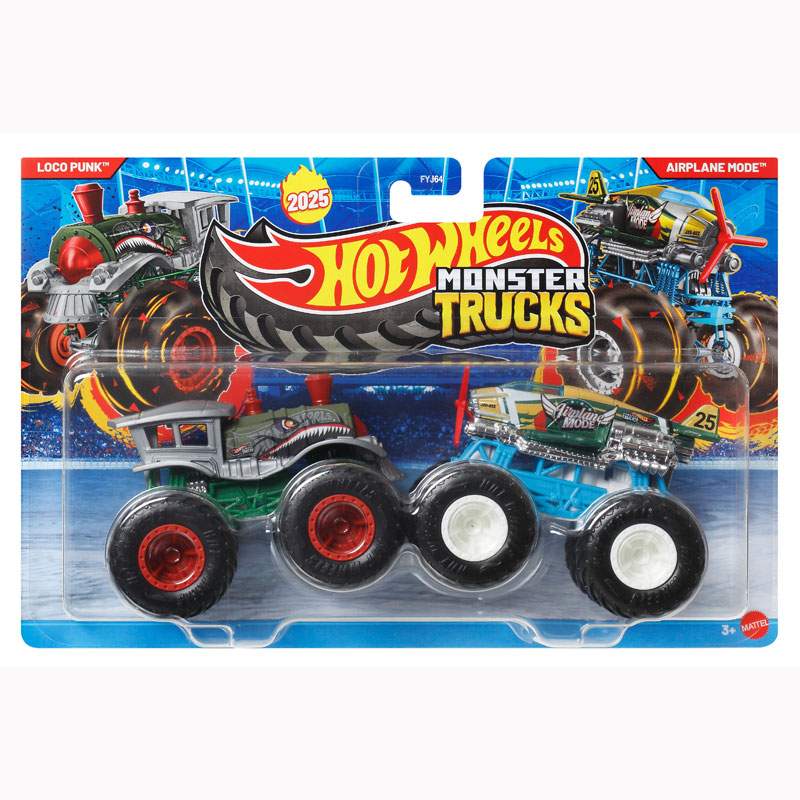 Mattel Hot Wheels Monster Trucks HW Demolition Doubles-Loco Punk vs Airplane Mode JCC66