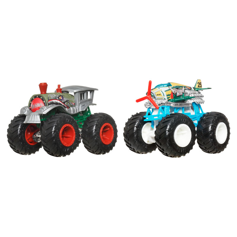 Mattel Hot Wheels Monster Trucks HW Demolition Doubles-Loco Punk vs Airplane Mode JCC66