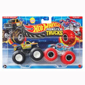 Mattel Hot Wheels Monster Trucks HW Demolition Doubles-Ramblin' Wrecker vs Totaled