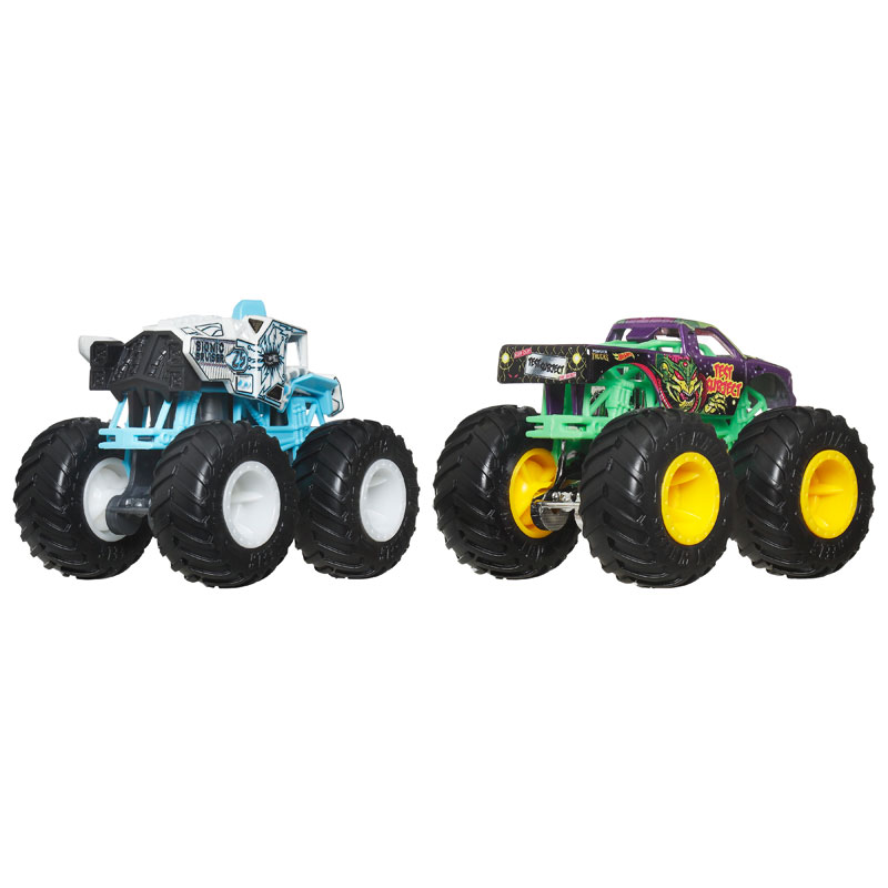 Mattel Hot Wheels Monster Trucks HW Demolition Doubles-Bionic Bruiser vs Test Subject JCC68