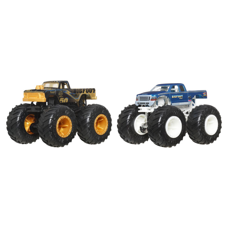 Mattel Hot Wheels Monster Trucks HW Demolition Doubles- Bigfoot 50th vs Bigfoot