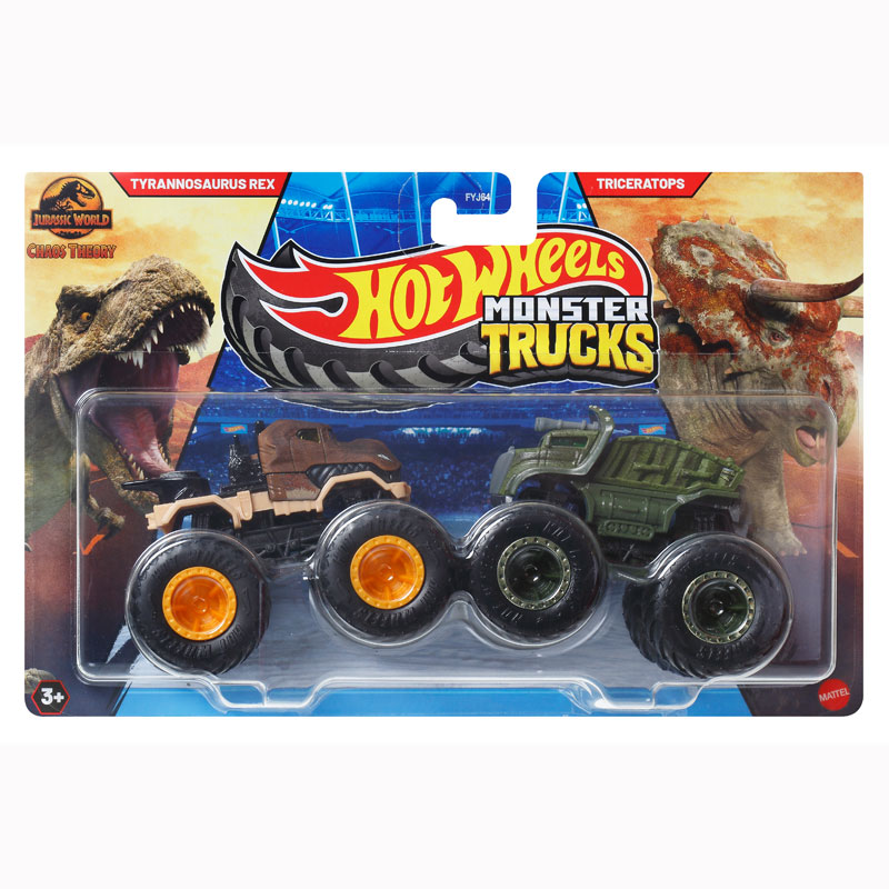Mattel Hot Wheels Monster Trucks HW Demolition Doubles-Tyrannosaurus Rex vs Triceratops