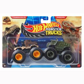 Mattel Hot Wheels Monster Trucks HW Demolition Doubles-Tyrannosaurus Rex vs Triceratops