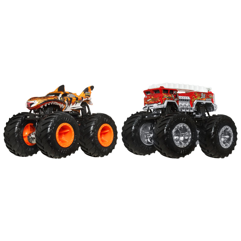 Mattel Hot Wheels Monster Trucks HW Demolition Doubles-HW Tiger Shark vs HW 5 Alarm JCC76