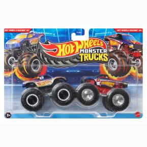 Mattel Hot Wheels Monster Trucks HW Demolition Doubles-Hot Wheels Racing#1 vs Hot Wheels Racing#4