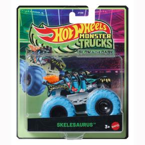 Mattel Hot Wheels Οχήματα Monster Trucks Glow In The Dark - Skelesaurus JFX08