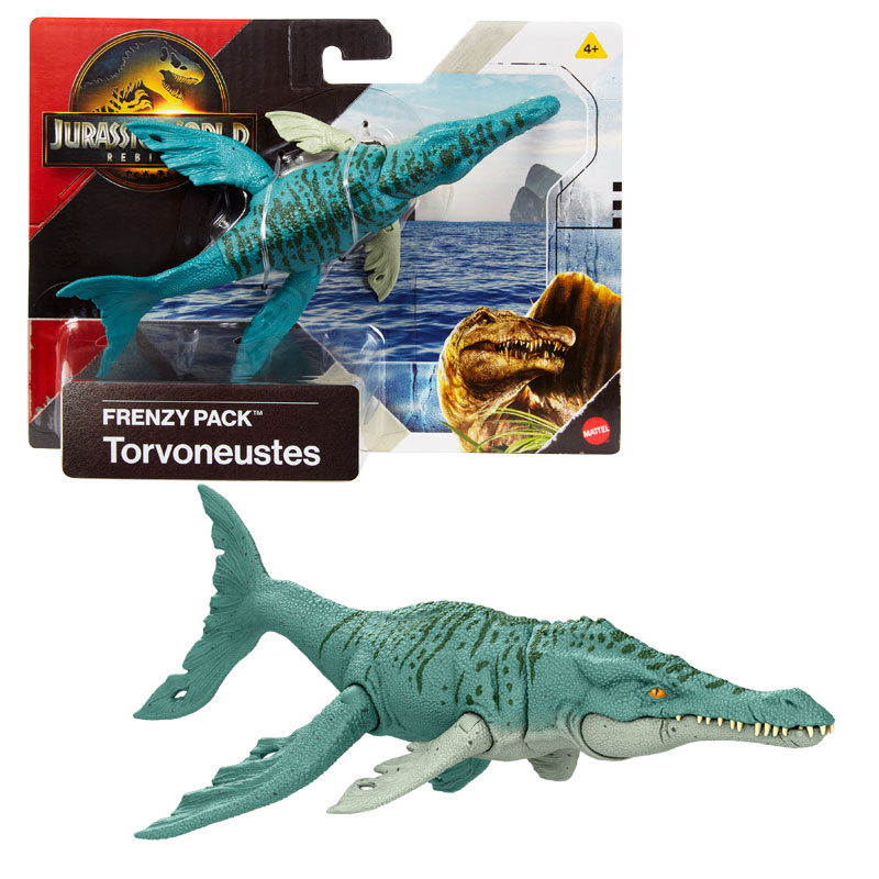 Mattel Jurassic World Rebirth Frenzy Pack A Νέος Δεινόσαυρος με κινούμενα μέλη Torvoneustes