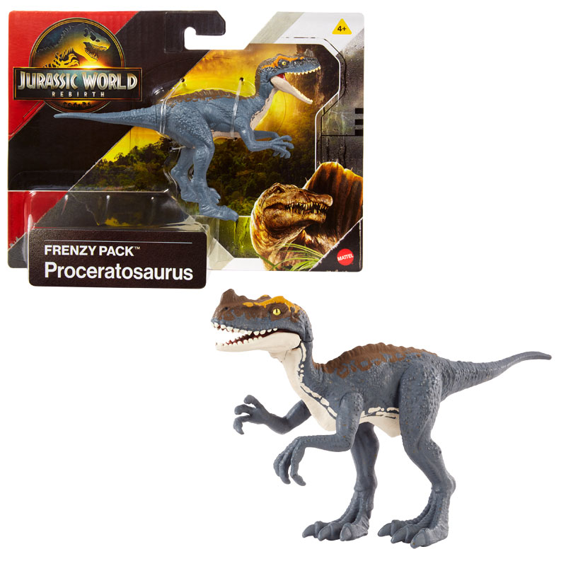 Mattel Jurassic World Rebirth Frenzy Pack A Νέος Δεινόσαυρος με κινούμενα μέλη Proceratosaurus