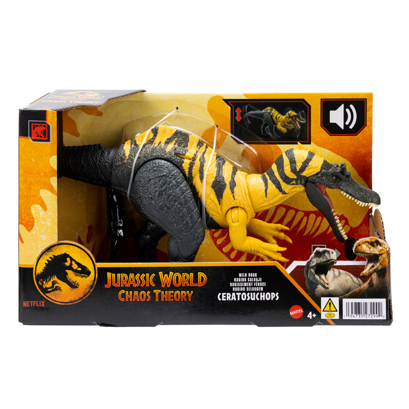 Mattel Jurassic World F Δεινόσαυροι με κινούμενα μέλη, λειτουργία επίθεσης, ήχους Ceratosuchops