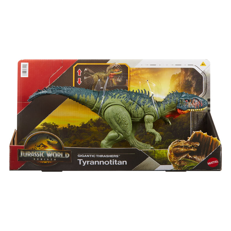 Mattel Jurassic World Rebirth Gigantic Thrashers Νέος Δεινόσαυρος με κινούμενα μέλη Tyrannotitan
