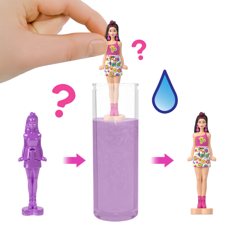 Mattel Barbie Mini Barbieland Fashionistas Doll 3,8cm - Color Reveal - Σχέδια JCR08