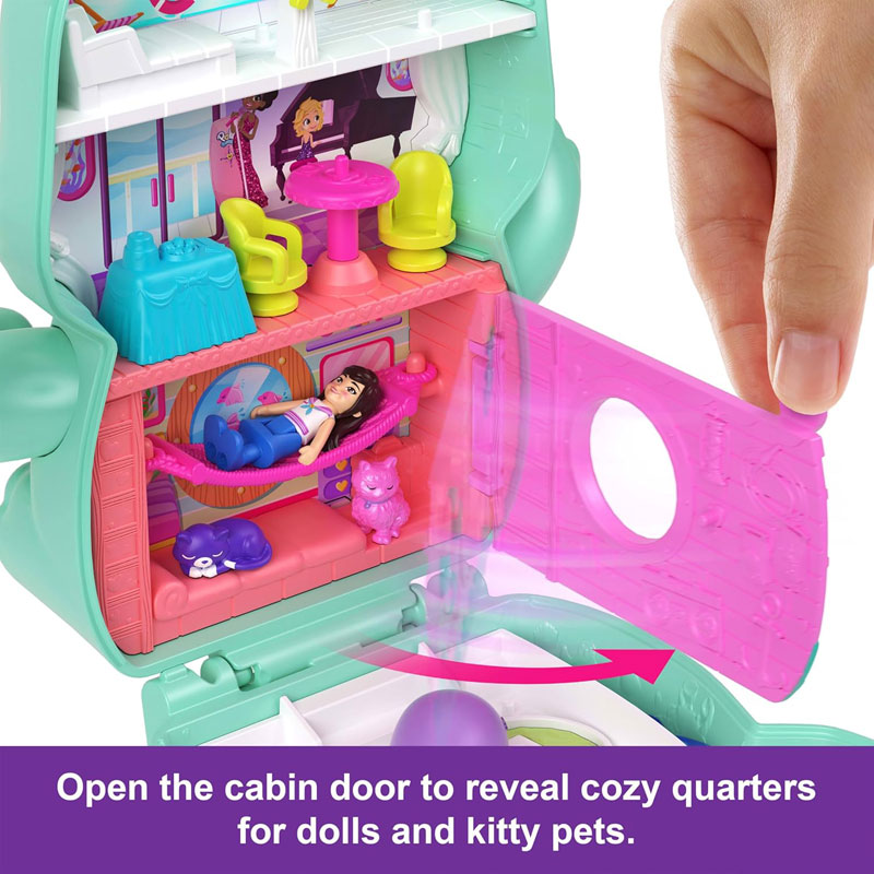 Mattel Polly Pocket and Adventures Compact Play Set Ο κόσμος της Polly Sail Kitty Compact