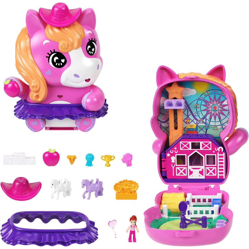 Mattel Polly Pocket and Adventures Compact Play Set A Ο κόσμος της Polly Pony Rodeo Compact