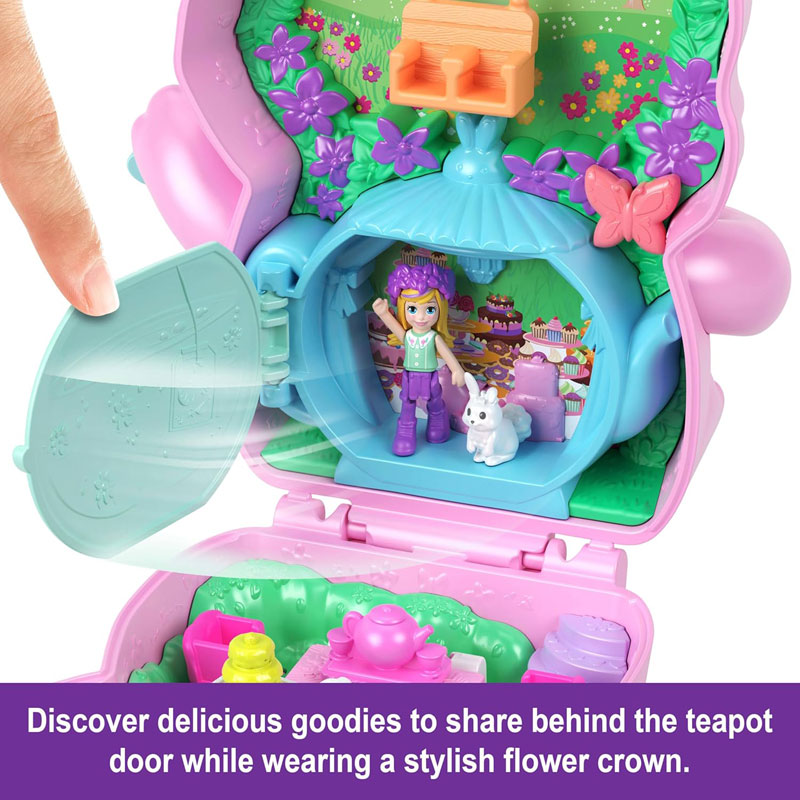 Mattel Polly Pocket and Adventures Compact Play Set Ο κόσμος της Polly Tea Party Bunny Compact