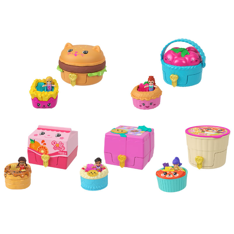 Mattel Polly Pocket Micro Dolls & Compacts Μικρές εκπλήξεις φαγητού - Σχέδια JCR44