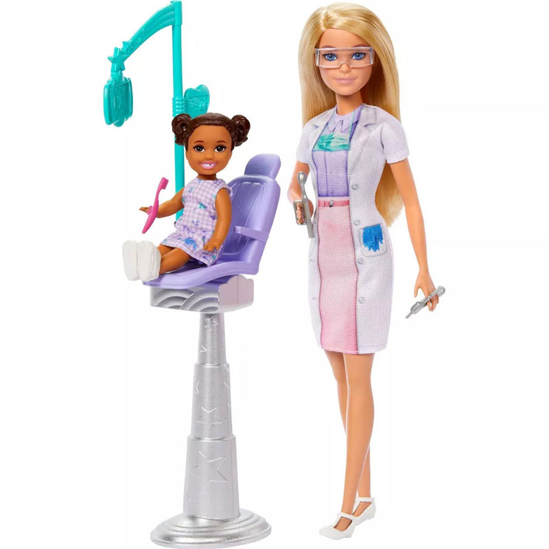 Mattel Barbie Σετ Επαγγέλματα με παιδάκια - Barbie Dentist Doll JCR74/JCR71
