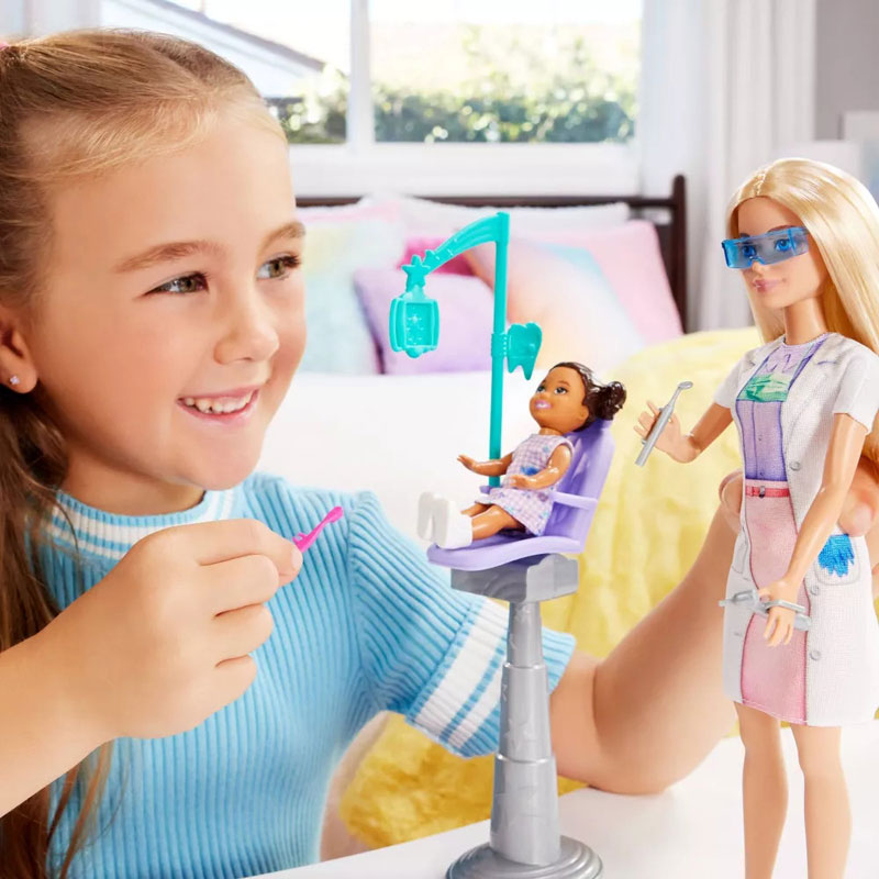 Mattel Barbie Σετ Επαγγέλματα με παιδάκια - Barbie Dentist Doll JCR74/JCR71