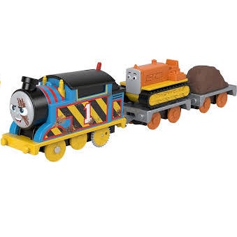 Fisher Price Thomas The Train - Μηχανοκίνητα Τρένα Με 2 Βαγόνια Construction Crew Thomas & Terence