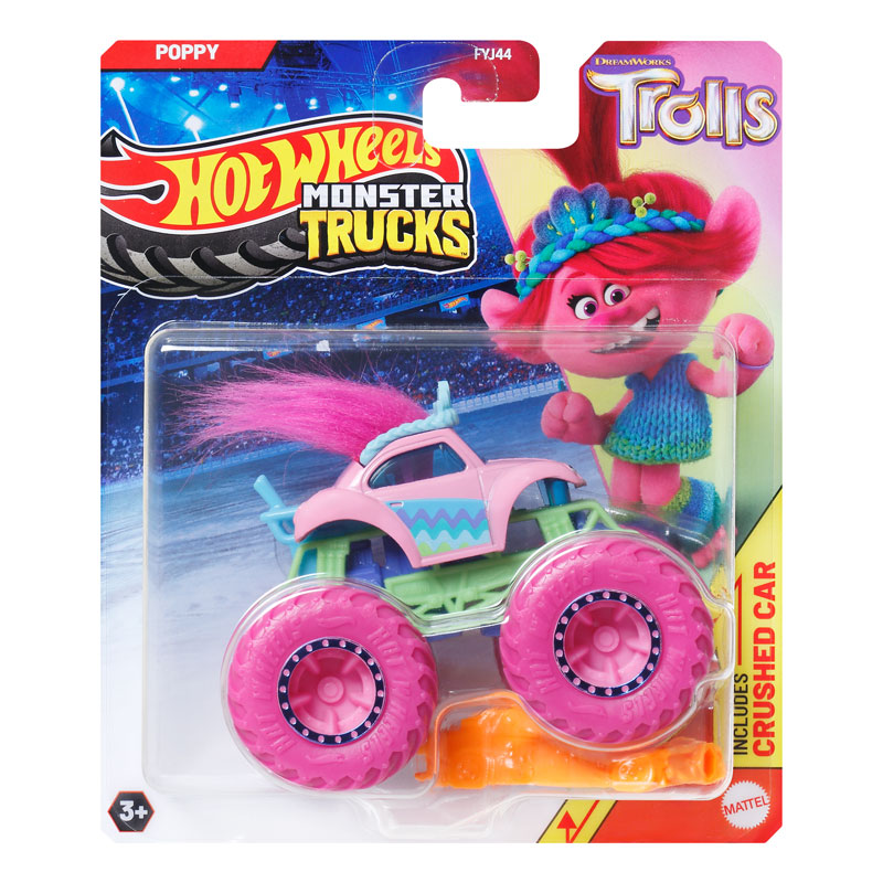 Mattel Hot Wheels Οχήματα Monster Trucks A Trolls Poppy