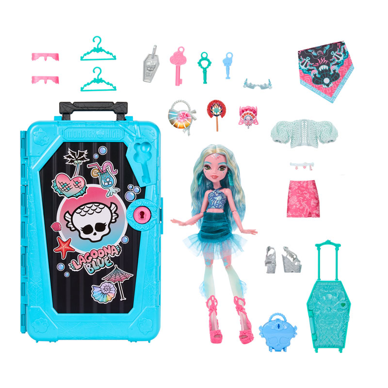 Mattel Monster High Skulltimate Secrets Gore-geous Oasis Playset Βαλιτσάκι Lagoona Blue Doll JDR51