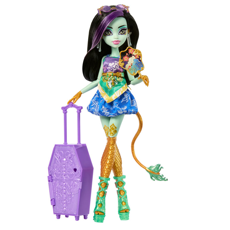 Mattel Monster High Skulltimate Secrets Gore-geous Oasis Playset Βαλιτσάκι Jinafire Long Doll JDR52