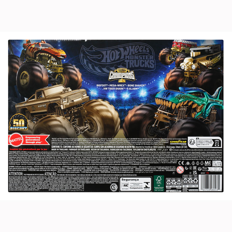 Mattel Hot Wheels Οχήματα Monster Trucks Trophy Champions Collection (Σετ των 12) JDW07