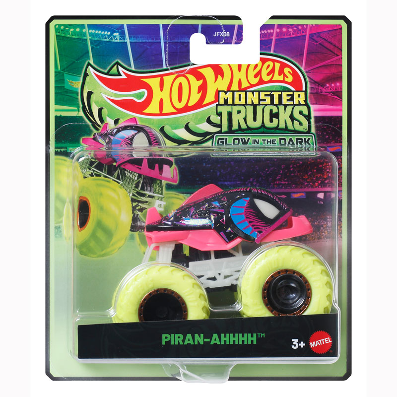 Mattel Hot Wheels Οχήματα Monster Trucks Glow In The Dark - Piran-ahhhh JFX08