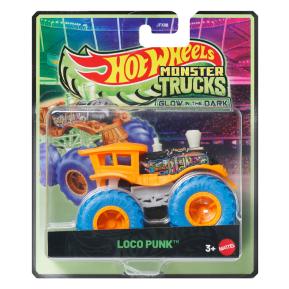 Mattel Hot Wheels Οχήματα Monster Trucks Glow In The Dark - Loco Punk