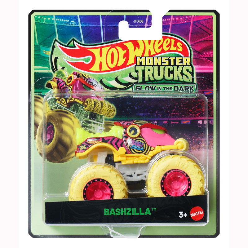 Mattel Hot Wheels Οχήματα Monster Trucks Glow In The Dark - Bashzilla JFX08