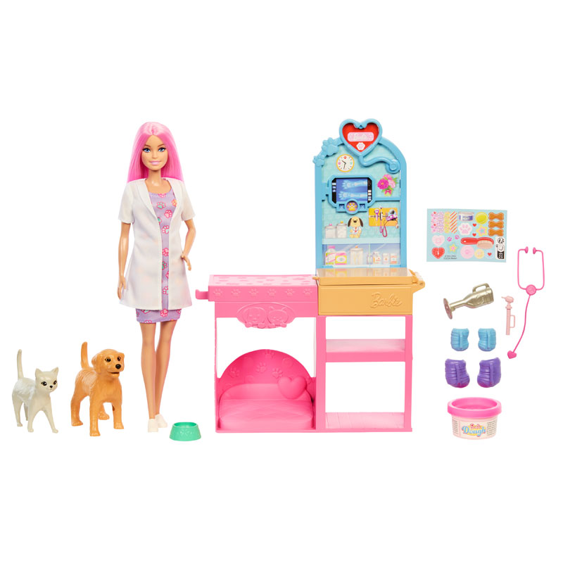 Mattel Barbie Σετ Παιχνιδιού Κτηνιατρική Κλινική JFX93