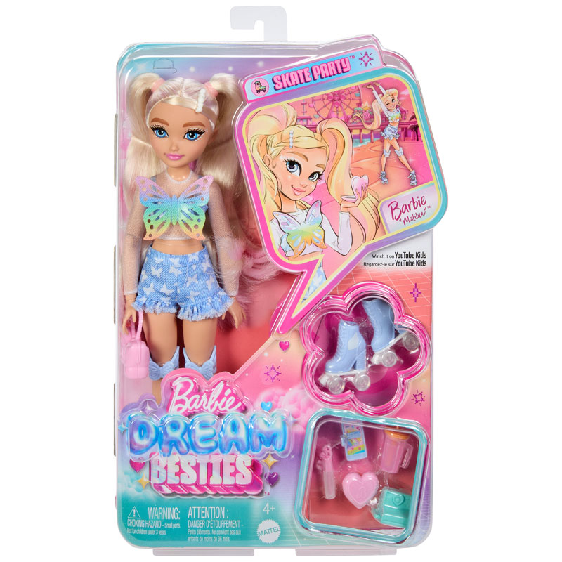 Mattel Barbie Dream Besties Barbie Malibu Skater Doll JFX96