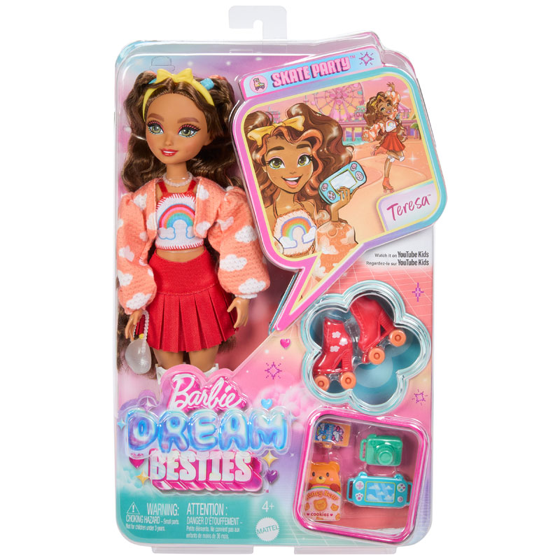 Mattel Barbie Dream Besties Teresa Skater Doll JFX98