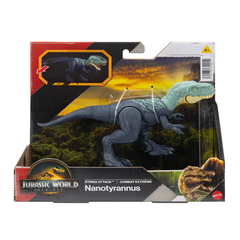 Mattel Jurassic World Rebirth Strike Attack B Νέος Δεινόσαυρος με σπαστά μέλη Nanotyrannus
