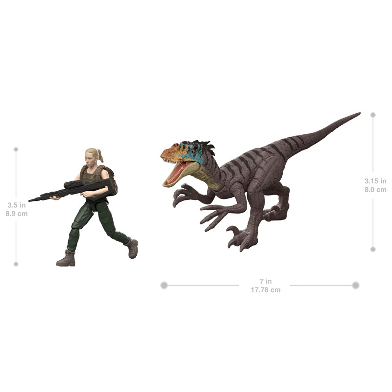 Mattel Jurassic World Rebirth Φιγούρες Δεινοσαύρων με Φιγούρα-Zorra Bennett & Velociraptor JGB84