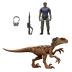 Mattel Jurassic World Rebirth B Φιγούρα Δεινοσαύρου με Φιγούρα-Duncan Kincaid & Velociraptor