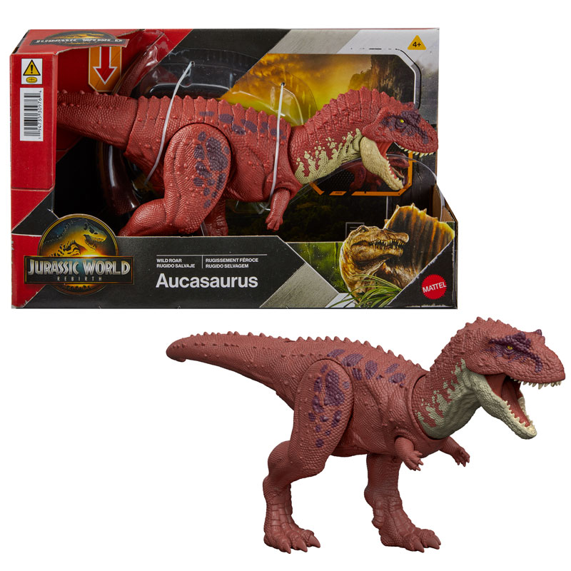 Mattel Jurassic World Rebirth Wild Roar B Νέος Δεινόσαυρος με κινούμενα μέλη & ήχους Aucasaurus