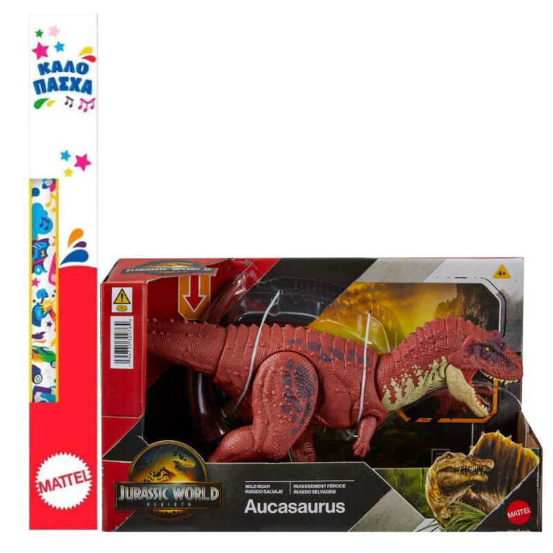 Λαμπάδα Mattel Jurassic World Rebirth Wild Roar B Δεινόσαυρος με κινούμενα μέλη & ήχους Aucasaurus