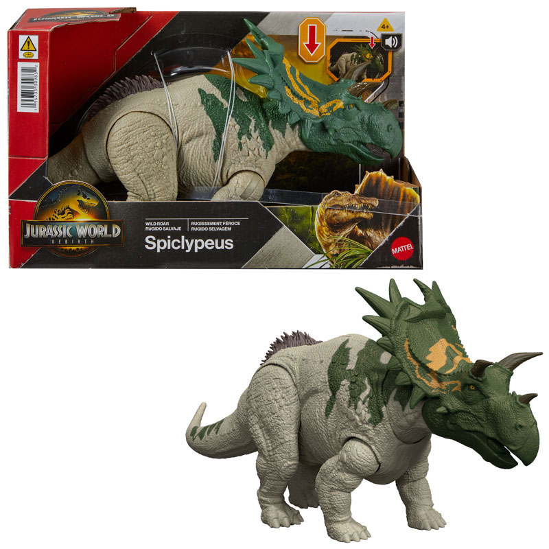 Λαμπάδα Mattel Jurassic World Rebirth Wild Roar B Δεινόσαυρος με κινούμενα μέλη & ήχους Spiclypeus