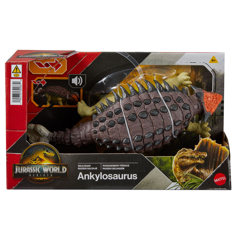 Mattel Jurassic World Rebirth Wild Roar B Νέος Δεινόσαυρος με κινούμενα μέλη & ήχους Ankylosaurus
