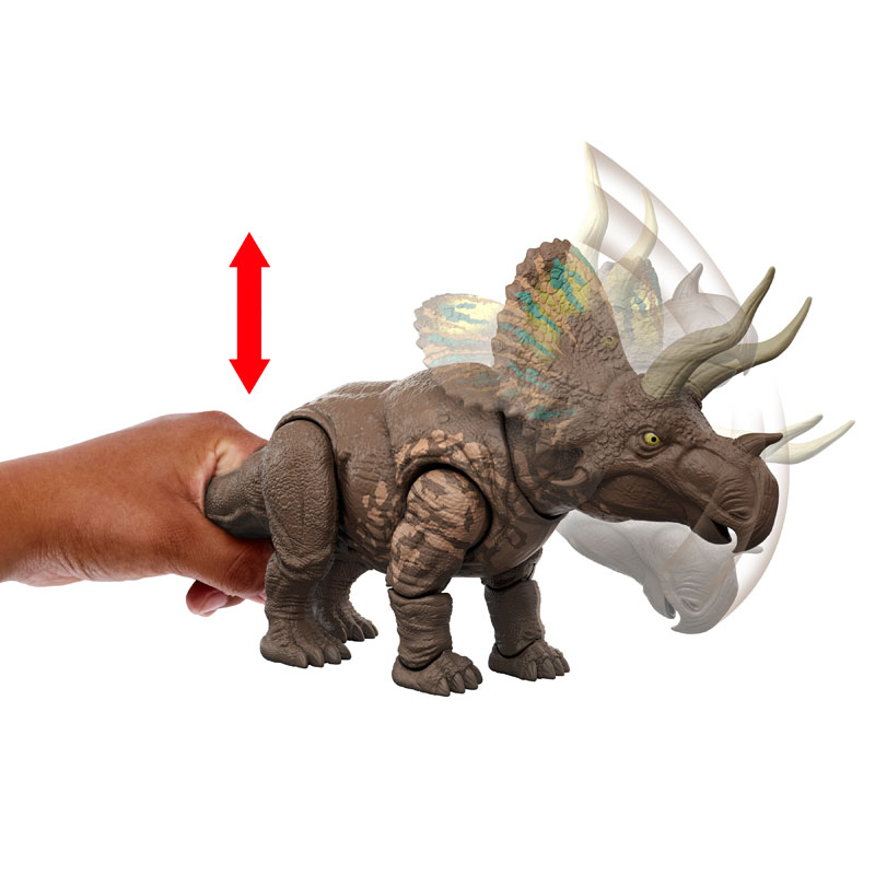 Mattel Jurassic World Rebirth Gigantic Thrashers Νέος Δεινόσαυρος με κινούμενα μέλη Eotriceratops