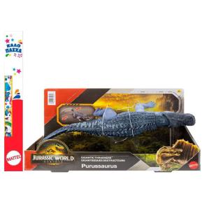 Λαμπάδα Mattel Jurassic World Rebirth Gigantic Thrashers Δεινόσαυρος με κινούμενα μέλη Purussaurus