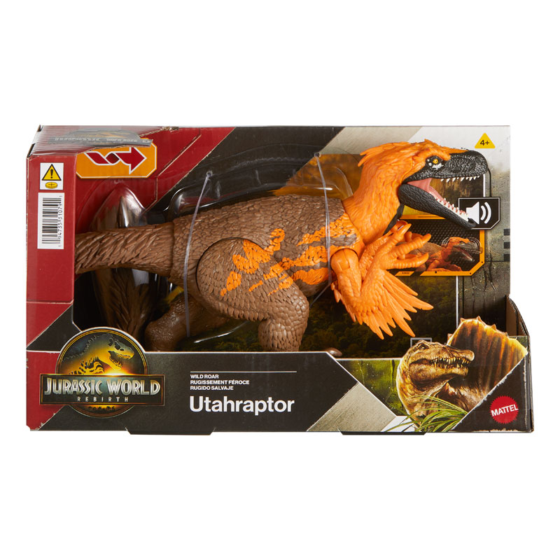 Mattel Jurassic World Rebirth Wild Roar Νέος Δεινόσαυρος με κινούμενα μέλη & ήχους Utahraptor