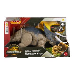 Mattel Jurassic World Rebirth Wild Roar Νέος Δεινόσαυρος με κινούμενα μέλη & ήχους Nasutoceratops